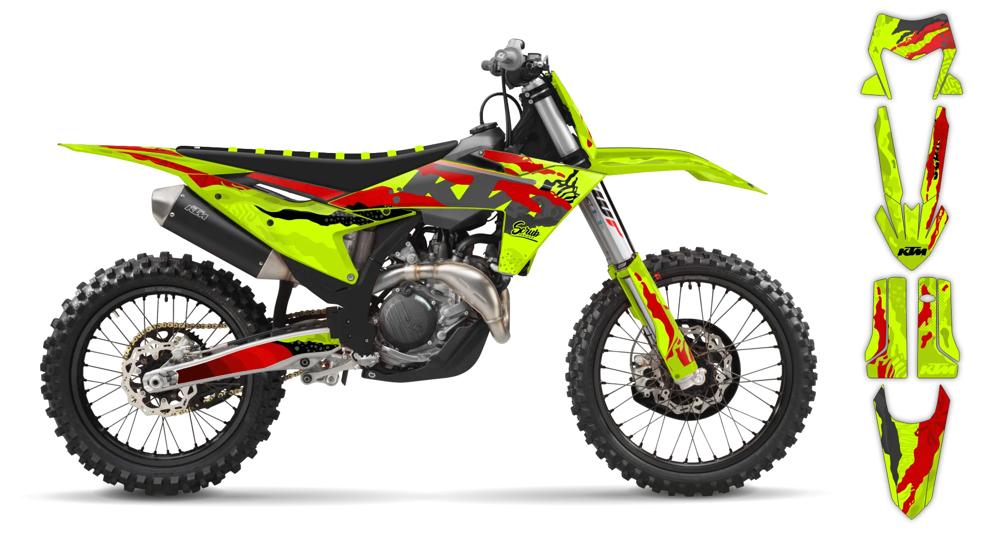 Graphics Kit - KTM - EXC EXC-F / XC-W XCF-W - 2024-2025 - Fluo Kaleido - R1