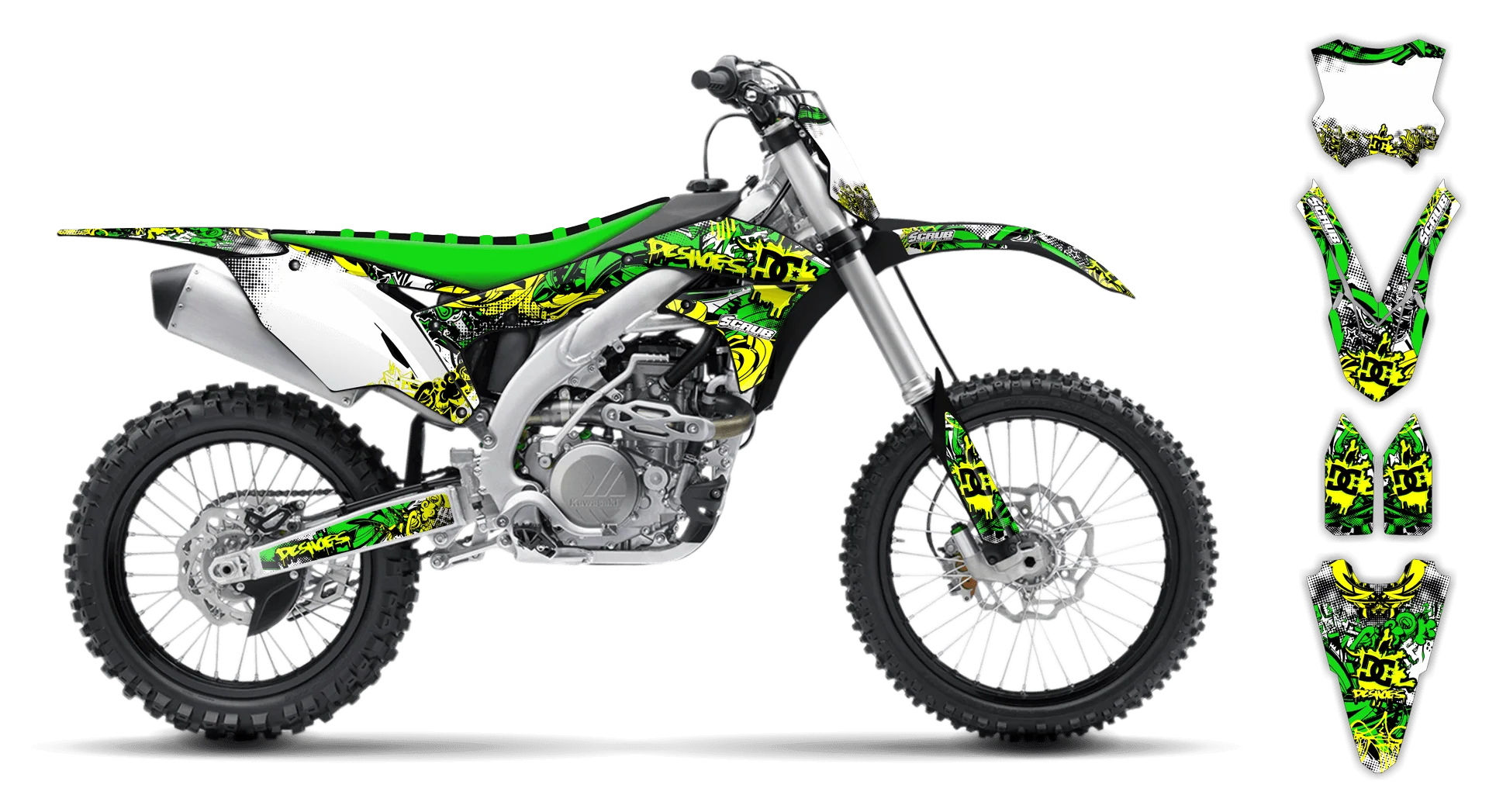 Graphics Kit - Kawasaki - KX 250F - 2017-2020 - Attack - R1