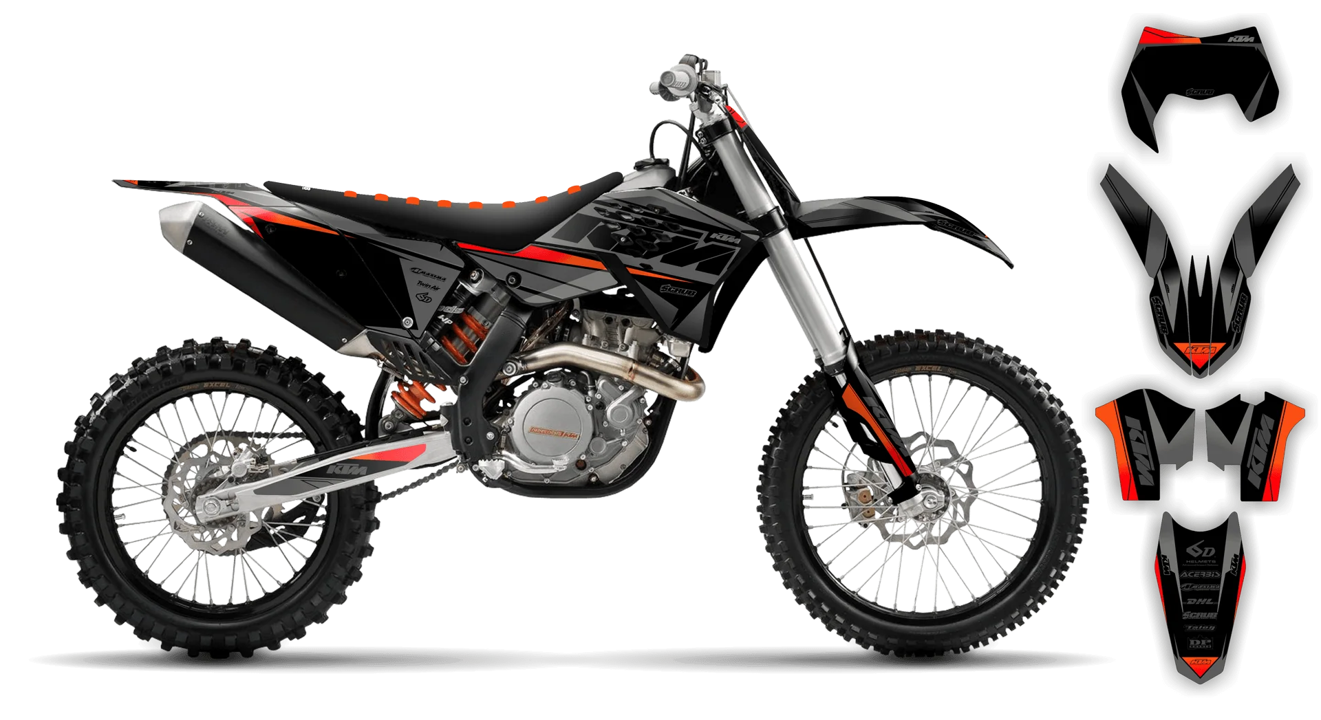 Graphics Kit - KTM - EXC EXC-F / XC-W XCF-W - 2008-2011 - K12 - R1