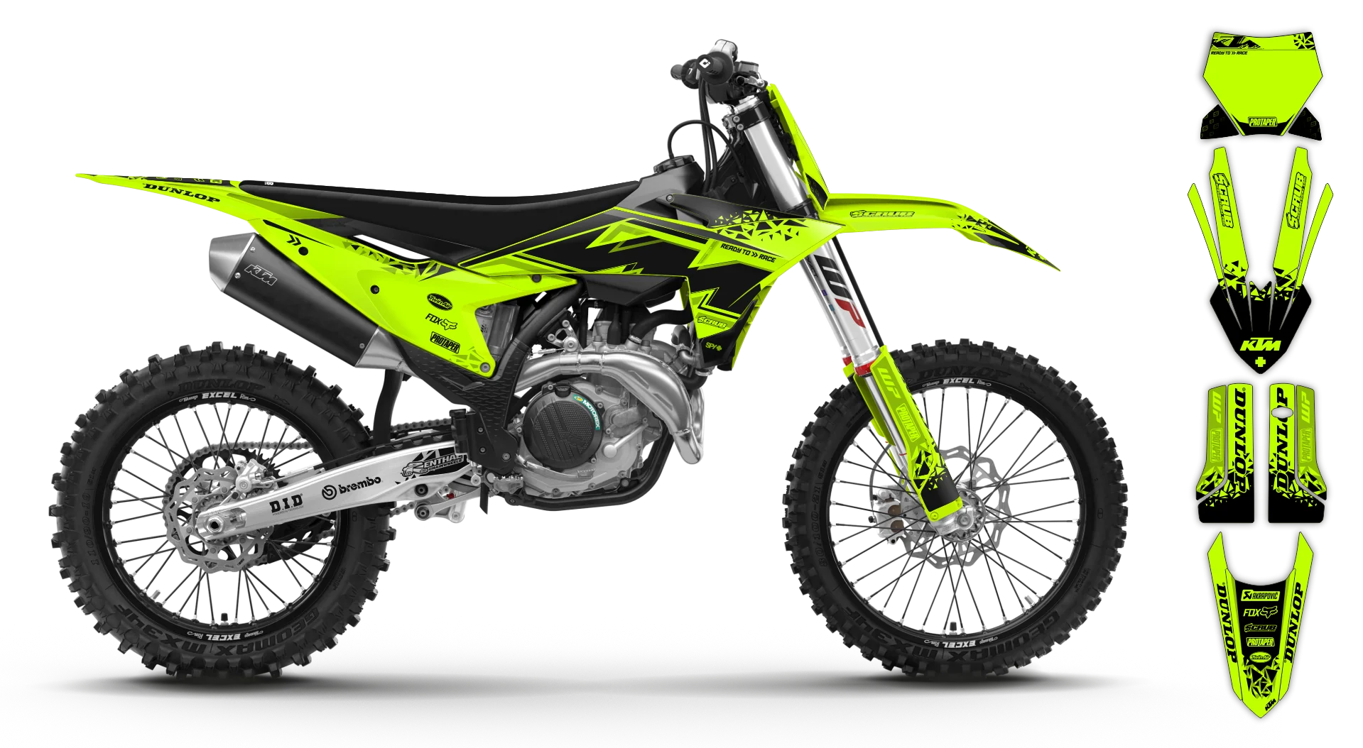 Graphics Kit - KTM - SX SX-F / XC XC-F - 2025 - Fluo K6 - R1