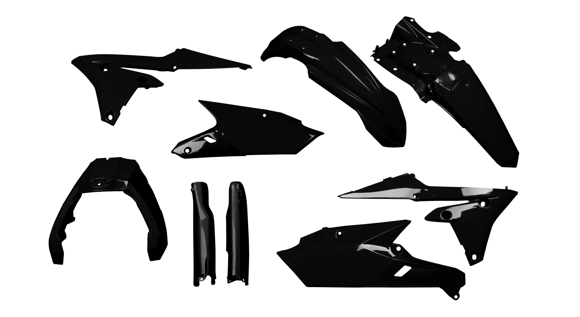 Plastics Kit - Yamaha - WR250F - 2015-2019 - Full Kit - Black