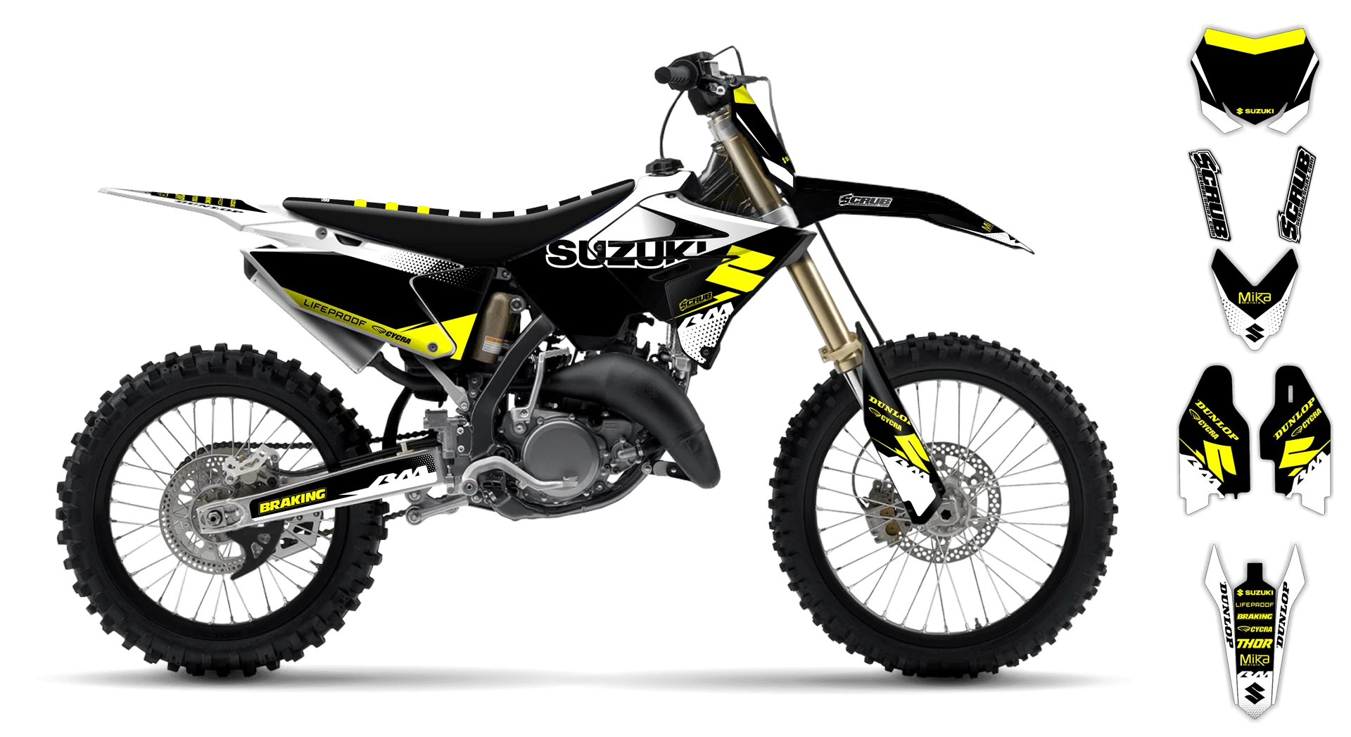Graphics Kit - Suzuki - RM 125-250 Restyle - 2001-2003 - Comet - R5