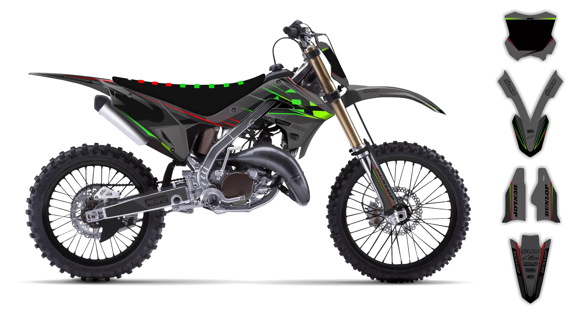 Graphics Kit - Kawasaki - KX 125-250 Restyle - 2003 - SE1067 - R1
