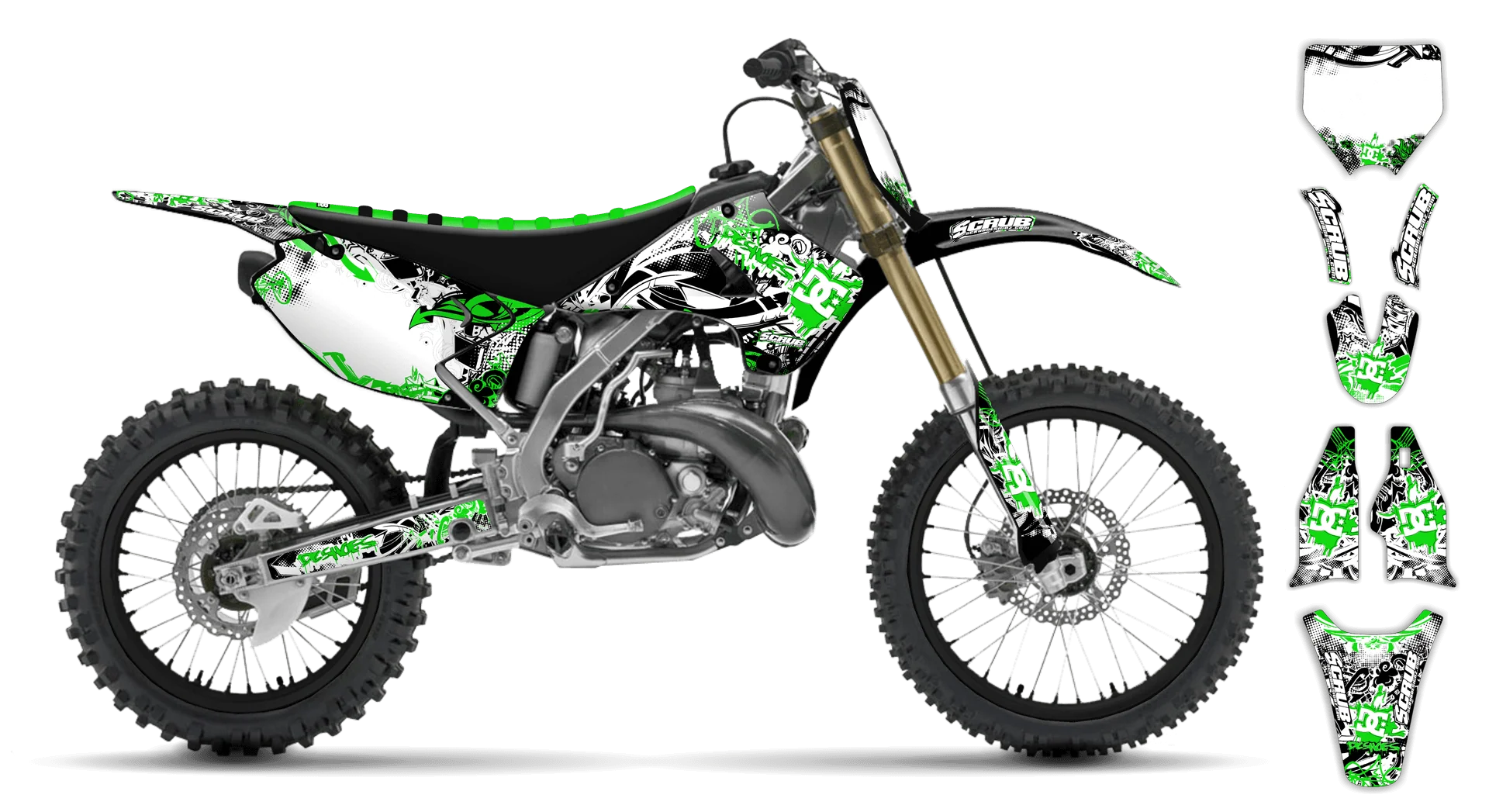 Graphics Kit - Kawasaki - KX 80 - 1998-2000 - Attack - LE
