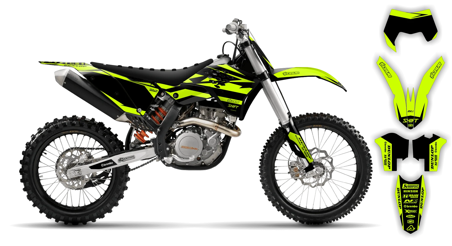 Graphics Kit - KTM - EXC EXC-F / XC-W XCF-W - 2008-2011 - Fluo SE1025 - LE
