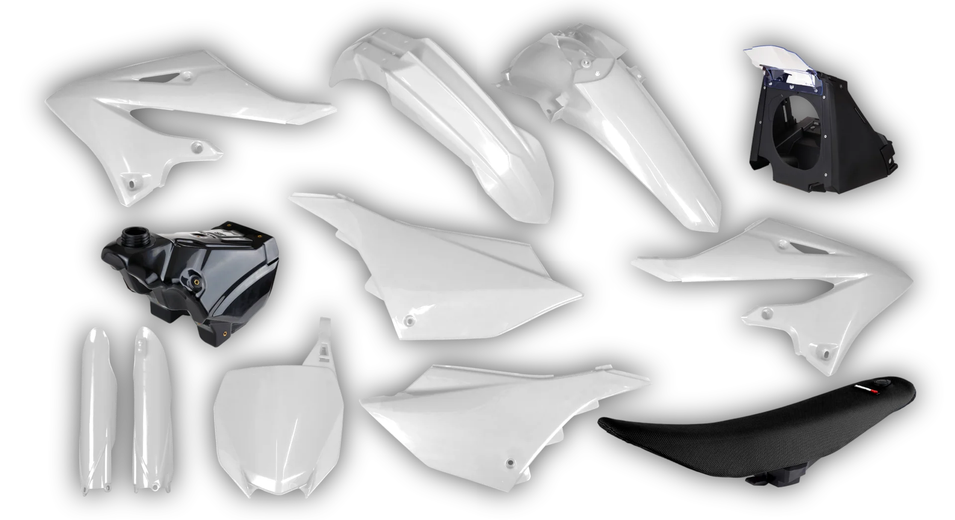 Plastics Kit - Yamaha - YZ 125-250 Restyle 2 - 2008-2014 - Full Kit - White