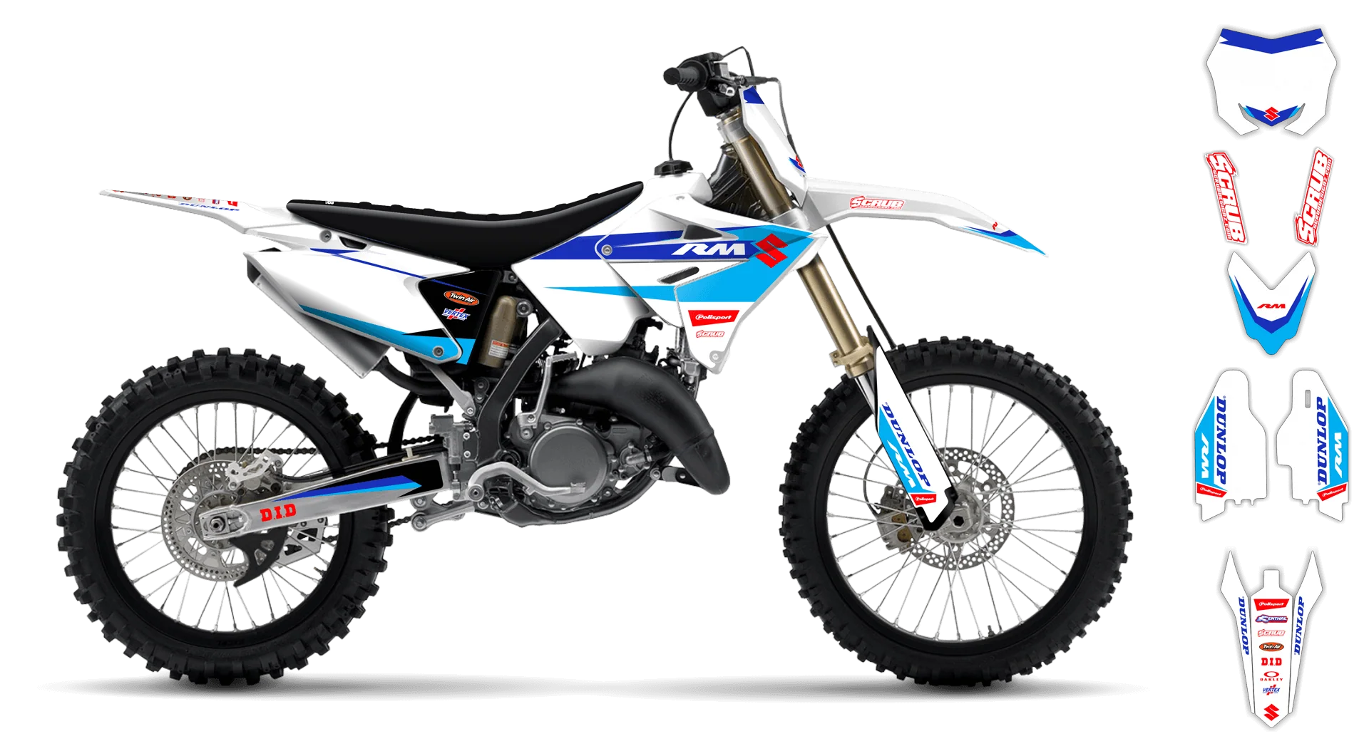 Graphics Kit - Suzuki - RM 125-250 Restyle - 2001-2003 - SE1031 - R3