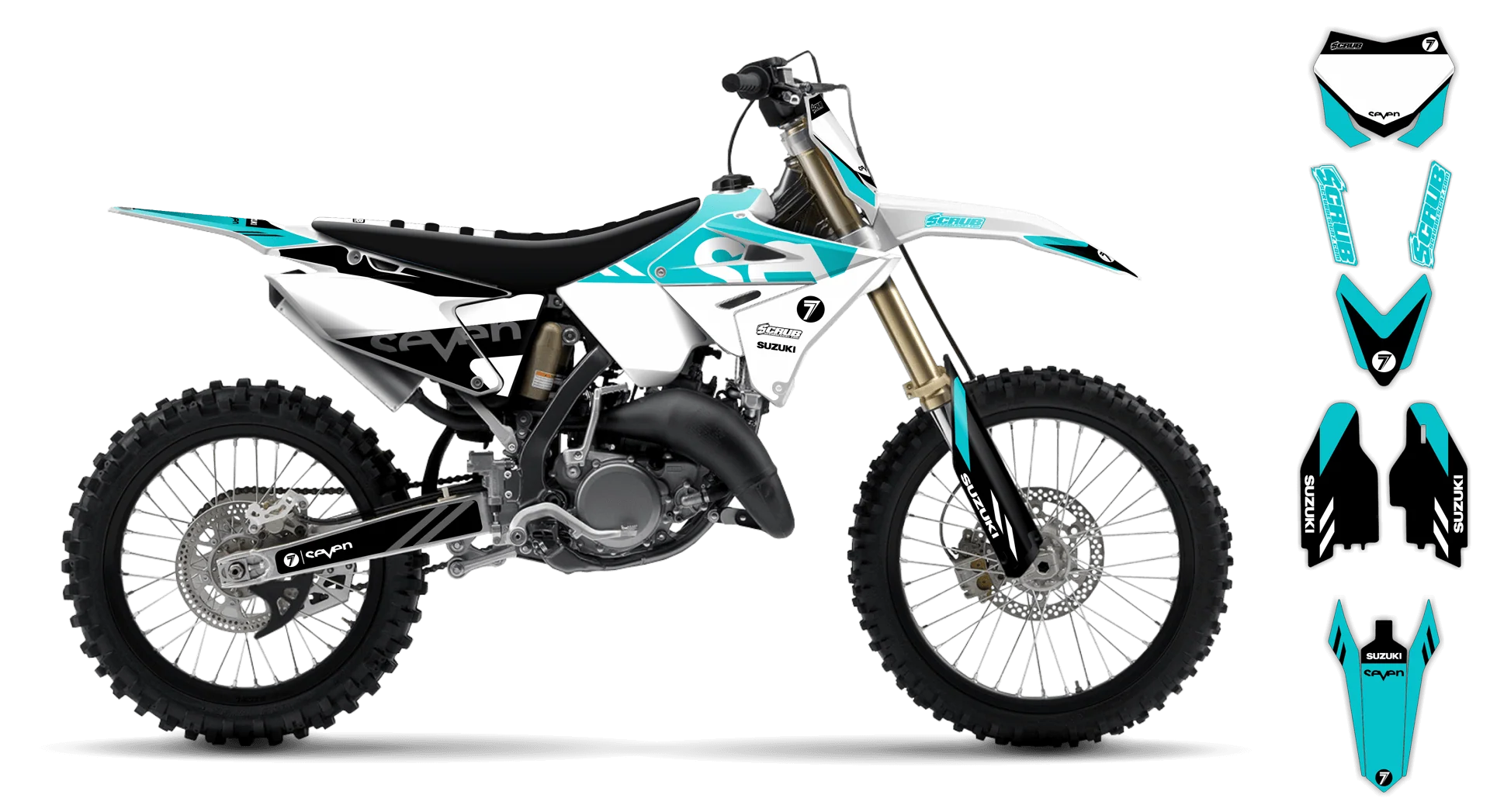 Graphics Kit - Suzuki - RM 125-250 Restyle - 2001-2003 - Crones - R3