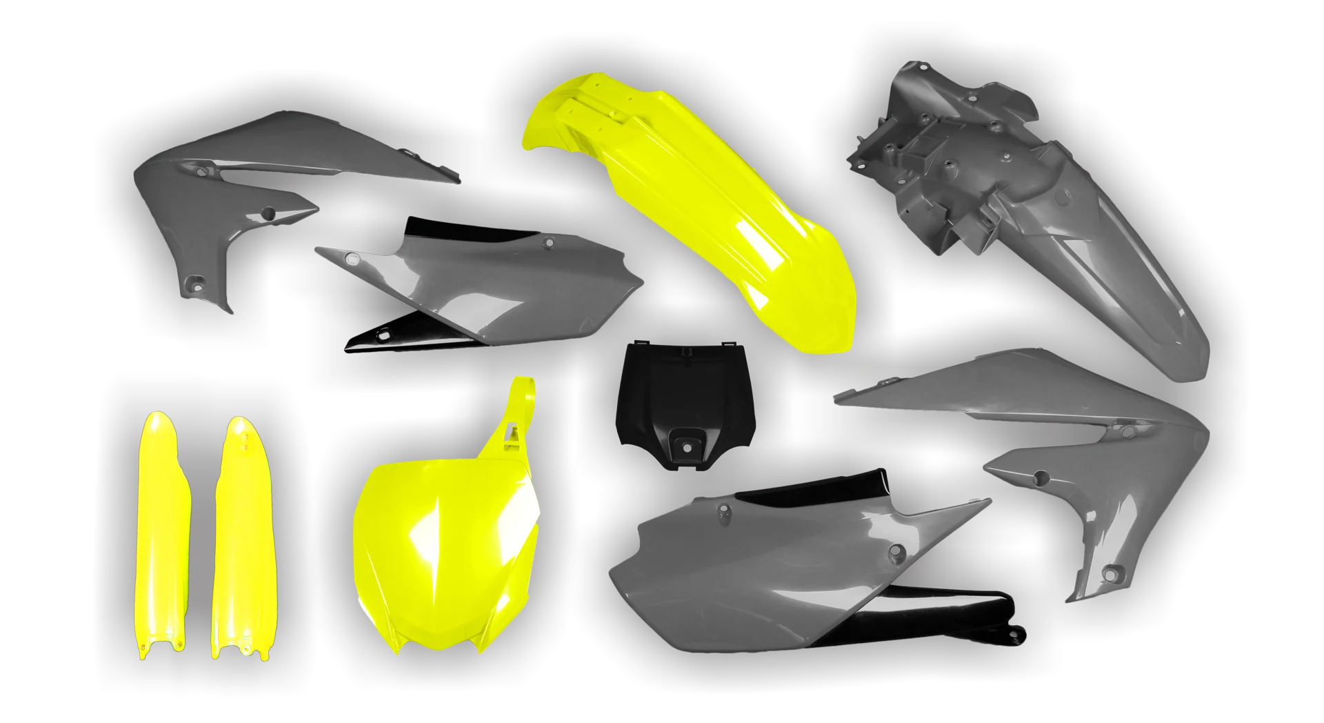 Plastics Kit - Yamaha - YZ250F - 2019-2023 - Full Kit - Fluo Yellow Grey