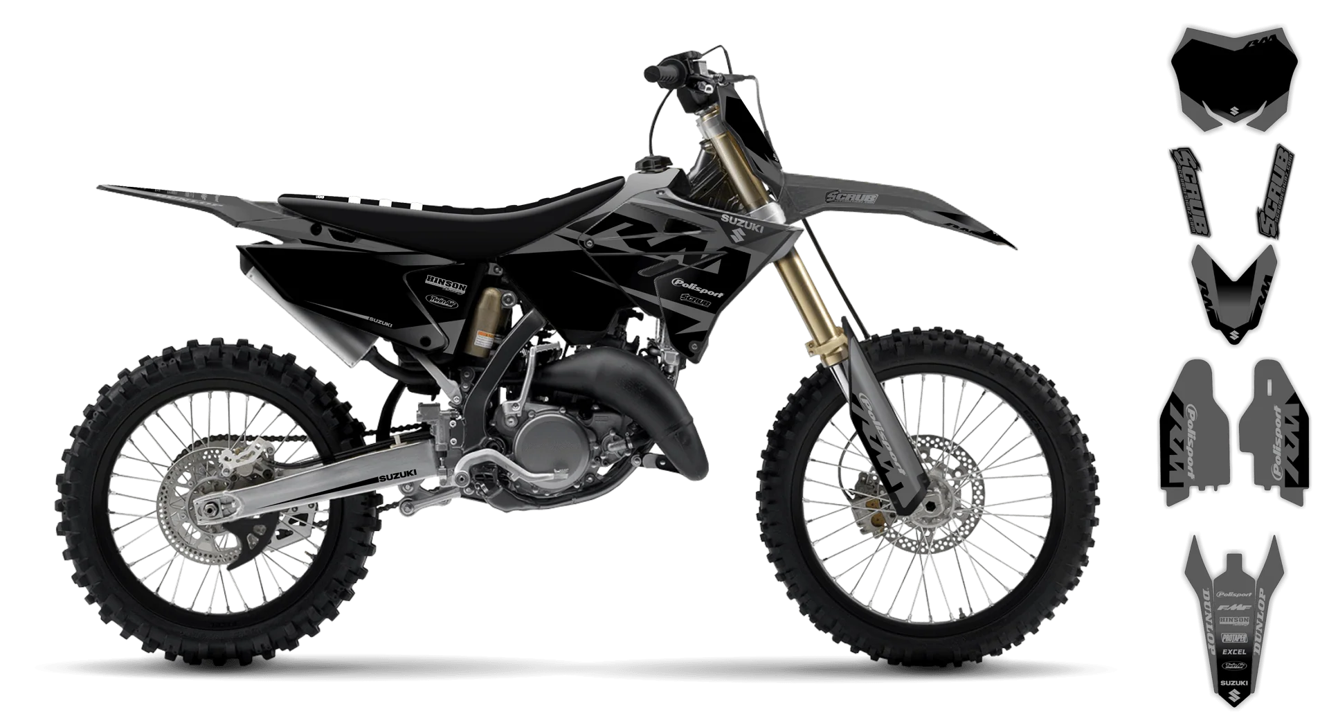 Graphics Kit - Suzuki - RM 125-250 Restyle - 2001-2003 - SE1029 - LE