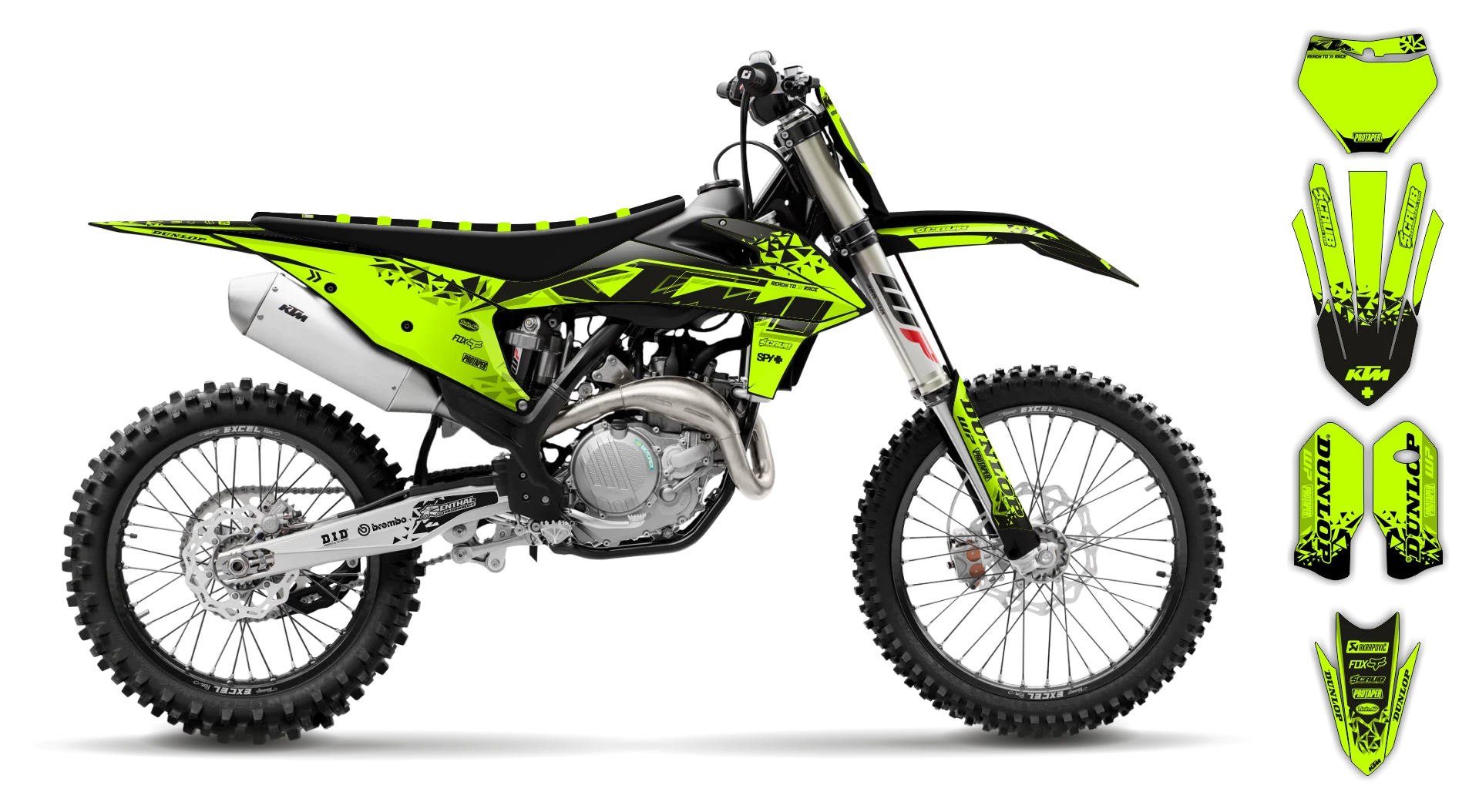 Graphics Kit - KTM - SX SX-F / XC XC-F - 2019-2022 - Fluo K6 - R1