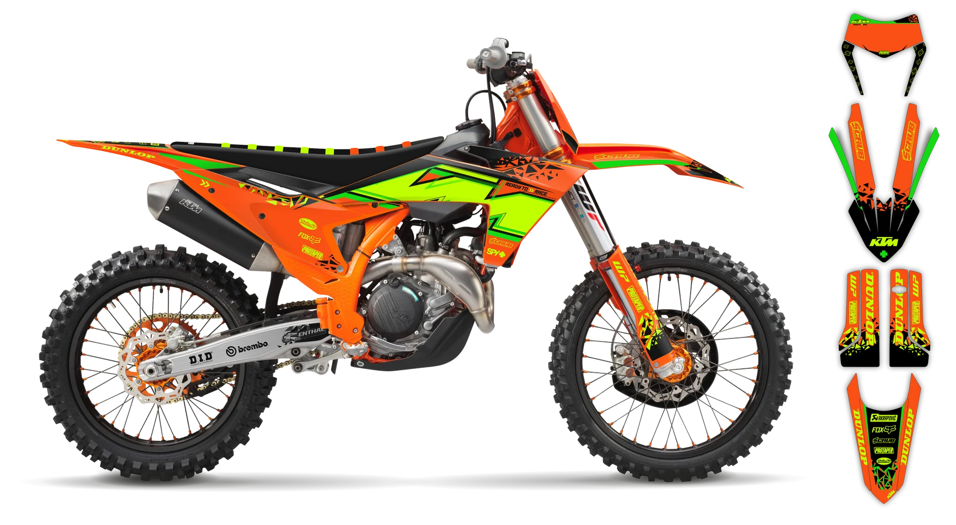 Graphics Kit - KTM - EXC EXC-F / XC-W XCF-W - 2024-2025 - Fluo K6 - LE