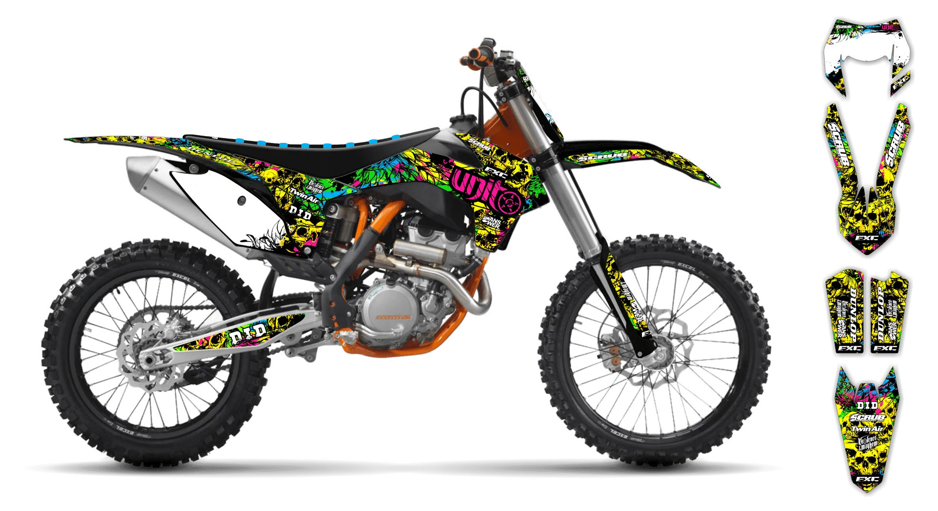 Graphics Kit - KTM - EXC EXC-F / XC-W XCF-W - 2004 - Wasabi - ST