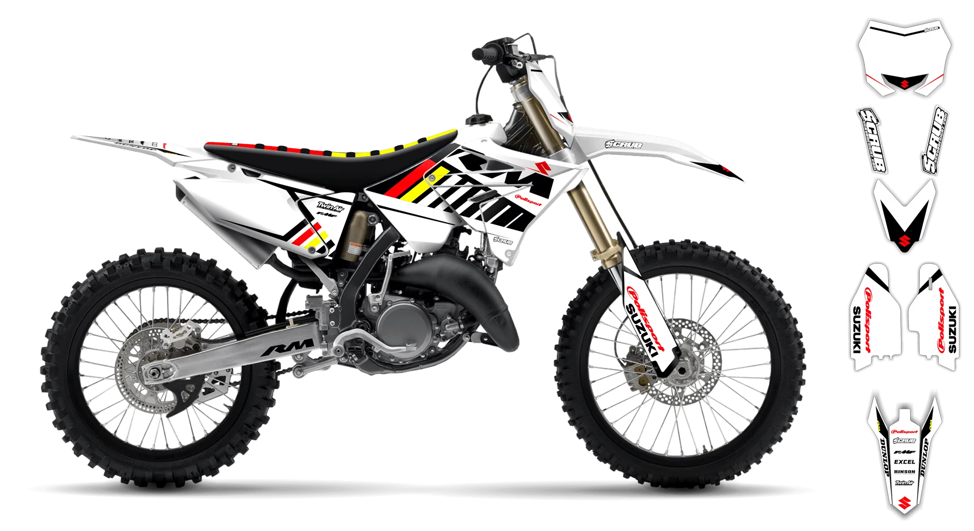 Graphics Kit - Suzuki - RM 125-250 Restyle - 2001-2003 - SE1030 - R2