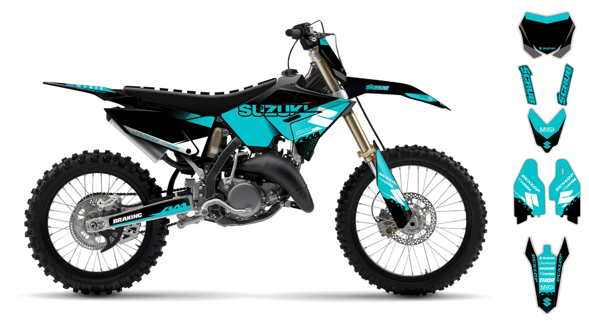 Graphics Kit - Suzuki - RM 125-250 Restyle - 2001-2003 - Comet - R4