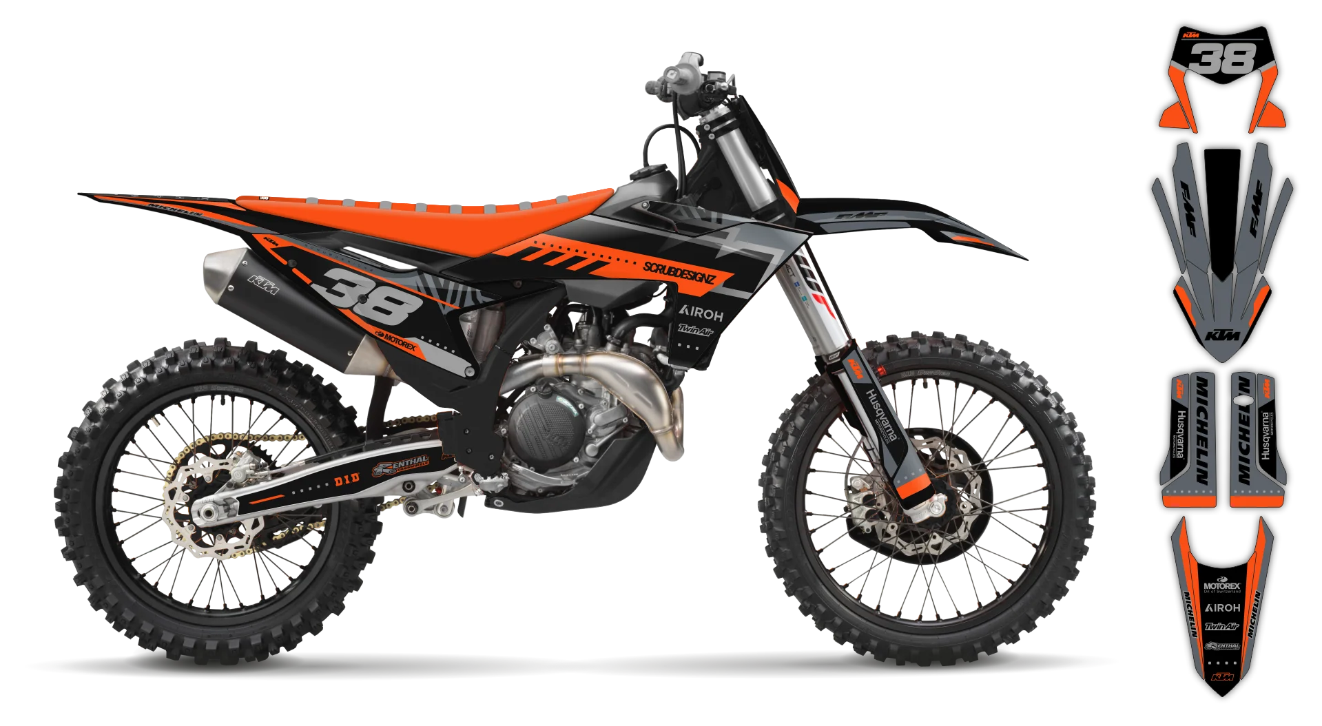 Graphics Kit - KTM - EXC EXC-F / XC-W XCF-W - 2024-2025 - Slide - R2