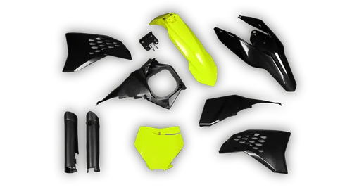 Plastics Kit - KTM - SX SX-F / XC XC-F - 2007-2010 - Full Kit - Fluo Black Restyle