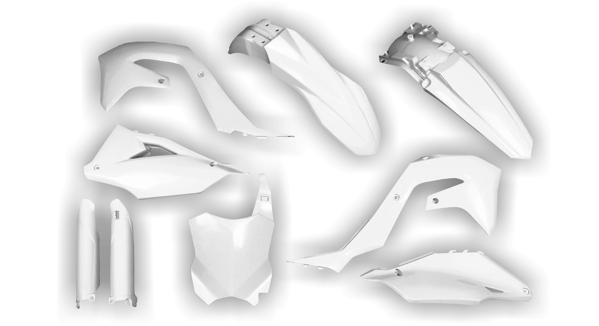 Plastics Kit - Kawasaki - KX 250F - 2021-2024 - Full Kit - White