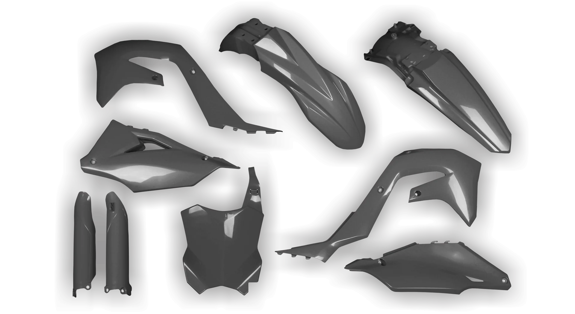 Plastics Kit - Kawasaki - KX 250F - 2021-2024 - Full Kit - Grey