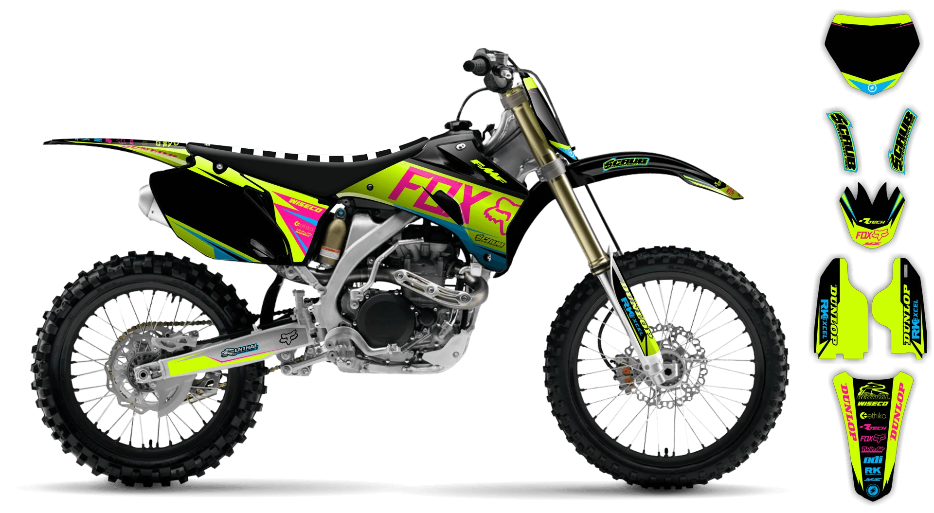 Graphics Kit - Yamaha - YZ250F - 2003-2004 - Fluo Varnix - R1