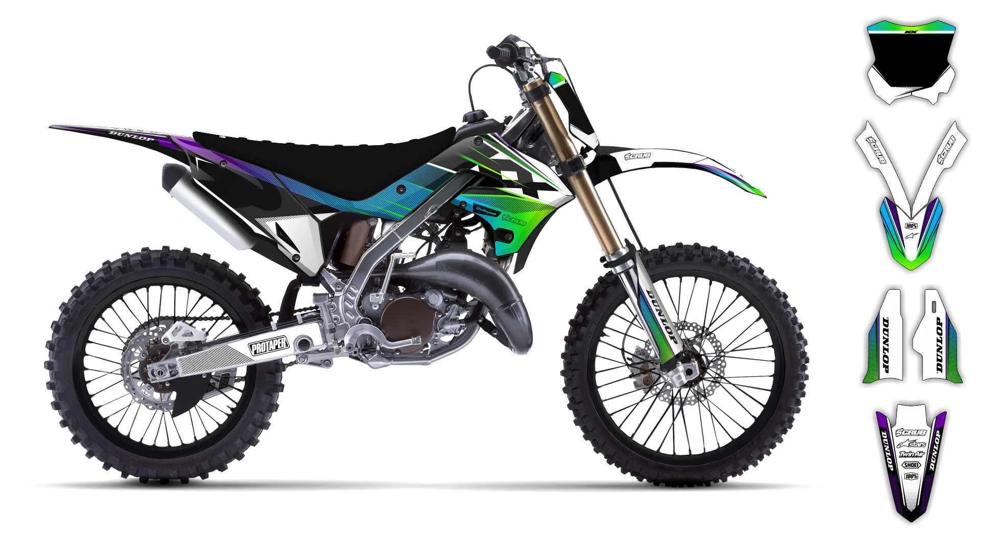 Graphics Kit - Kawasaki - KX 125-250 Restyle - 2003 - SE1067 - R3