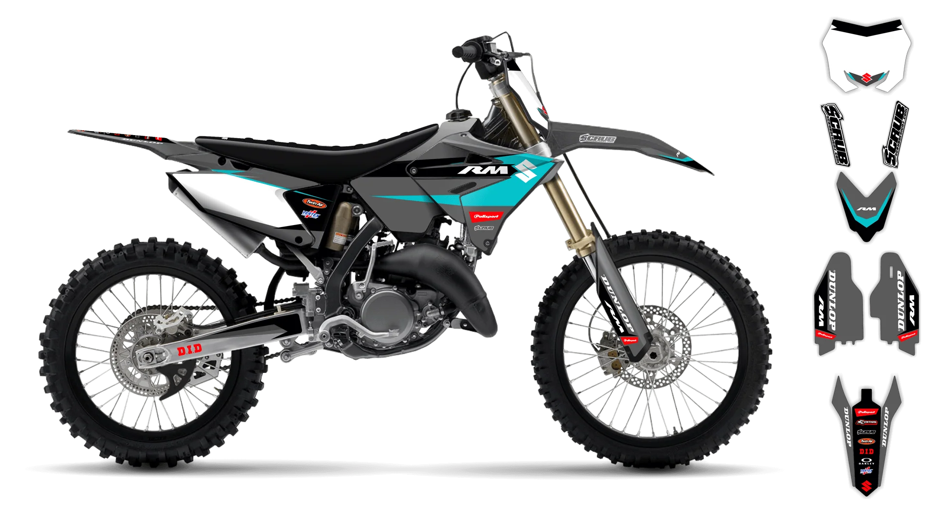 Graphics Kit - Suzuki - RM 125-250 Restyle - 2001-2003 - SE1031 - R2