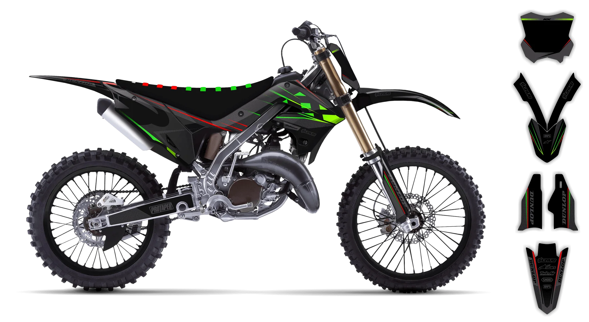 Graphics Kit - Kawasaki - KX 125-250 Restyle - 2003 - SE1067 - LE