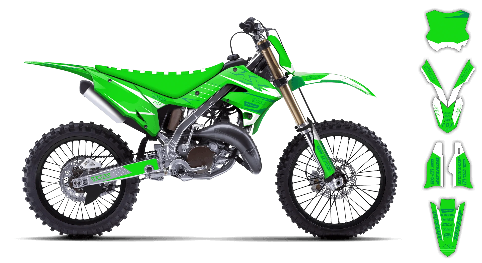 Graphics Kit - Kawasaki - KX 125-250 Restyle - 2004-2008 - SE1052 - LE