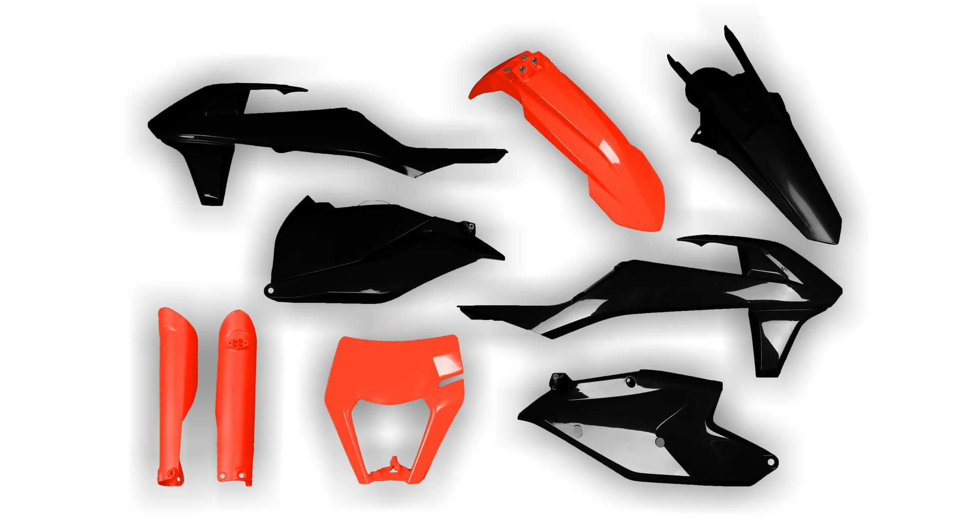 Plastics Kit - KTM - EXC EXC-F / XC-W XCF-W - 2017-2019 - Full Kit - Fluo Orange Black
