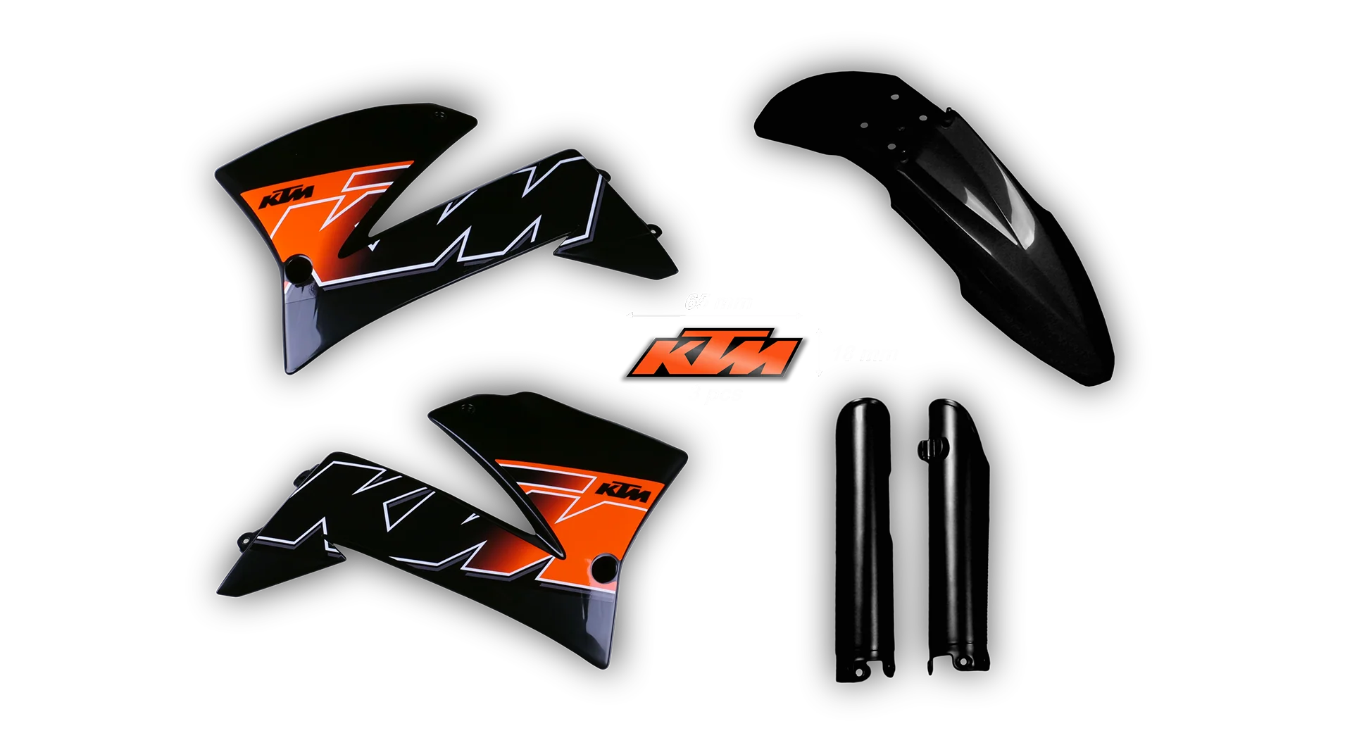 Plastics Kit - KTM - LC4 625-660 SMC - 2005-2008 - Full Kit - Black Replica 2