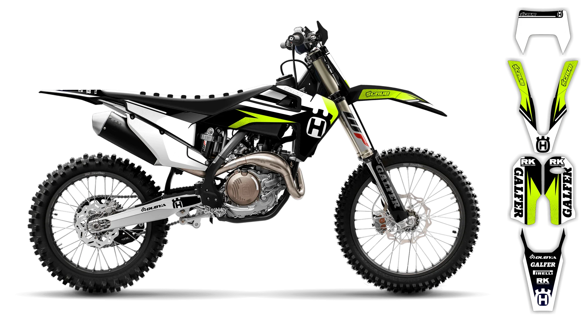Graphics Kit - Husqvarna 14-> TE-FE Series - 2020-2023 - Fluo H11 - LE