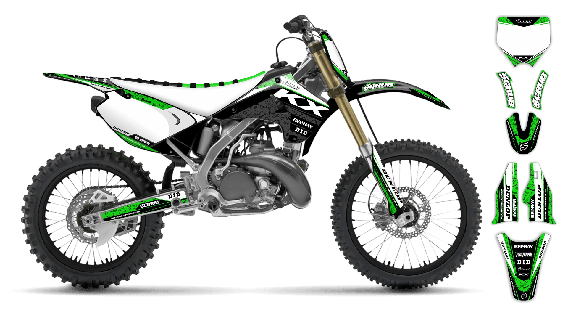 Graphics Kit - Kawasaki - KX 125 - 1988-1989 - Viper - LE