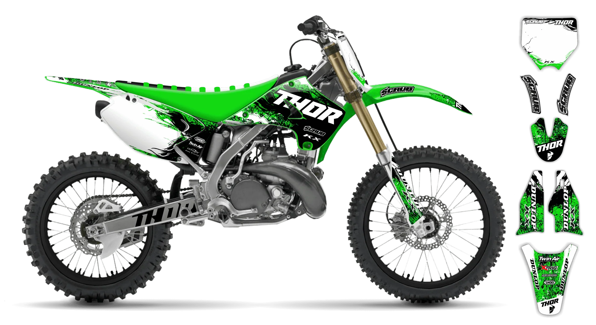 Graphics Kit - Kawasaki - KX 80 - 1991-1997 - Sledge - ST