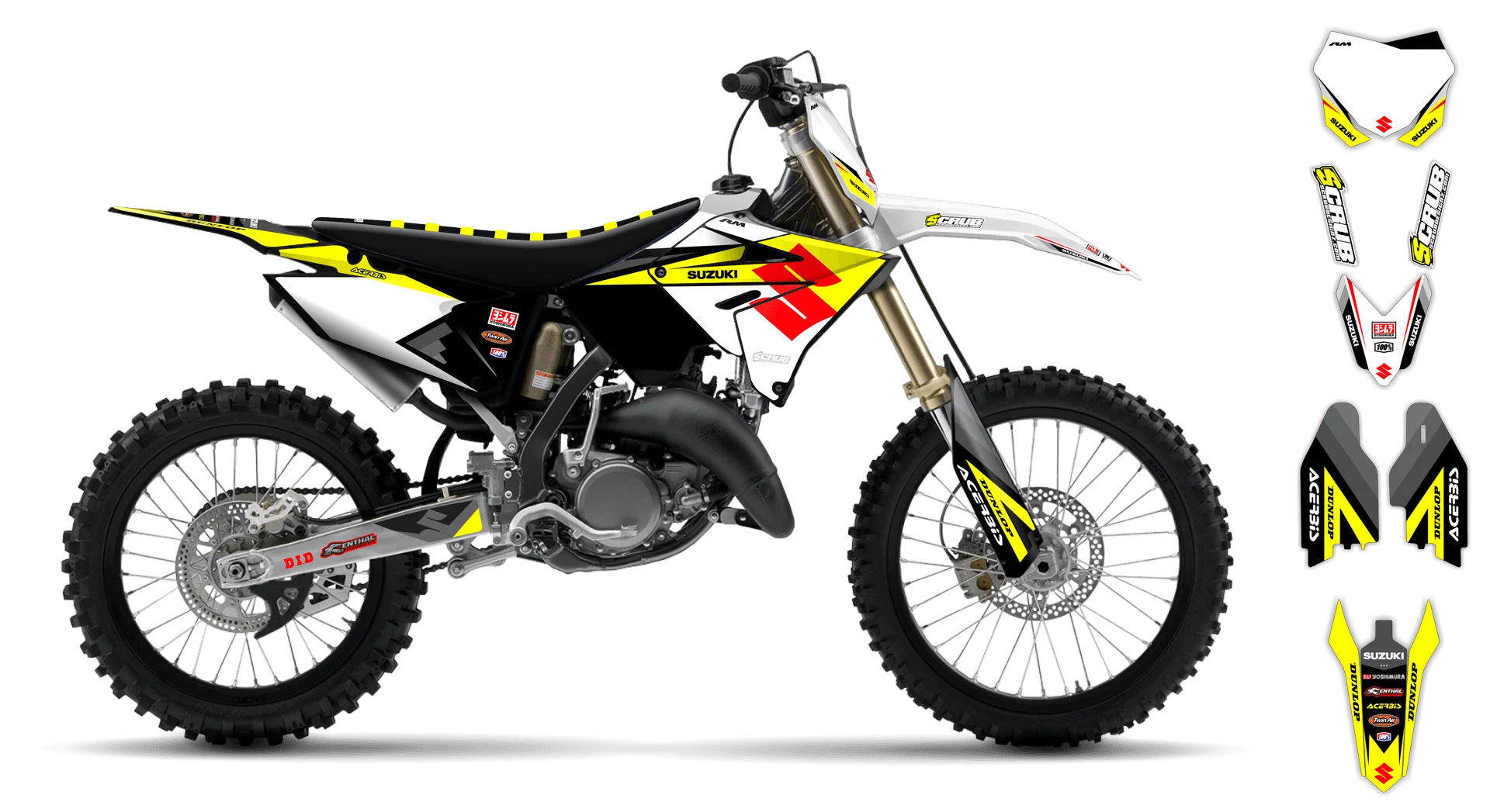 Graphics Kit - Suzuki - RM 125-250 Restyle - 2004-2008 - Misty - R1