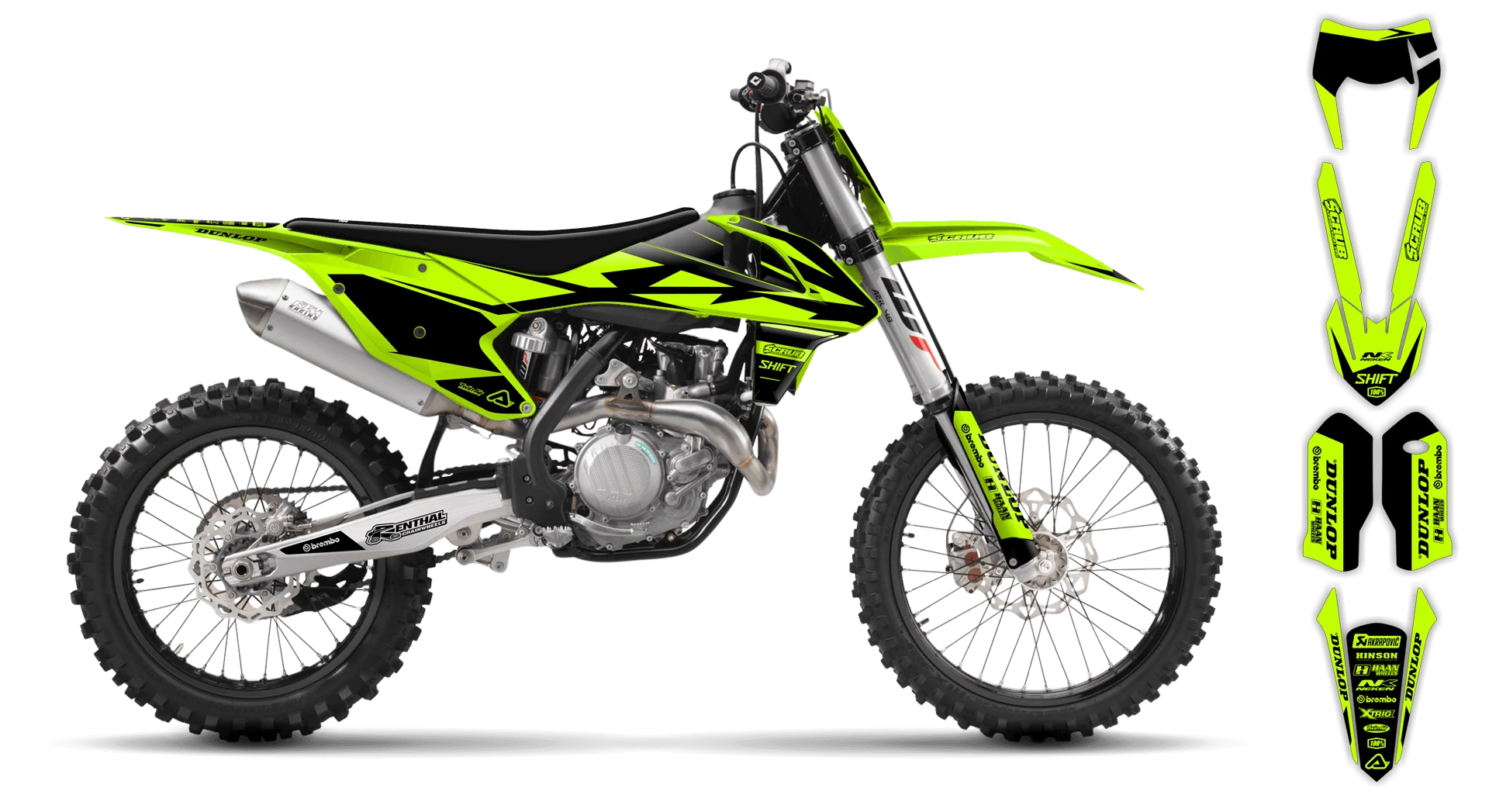 Graphics Kit - KTM - EXC EXC-F / XC-W XCF-W - 2017-2019 - Fluo SE1025 - LE