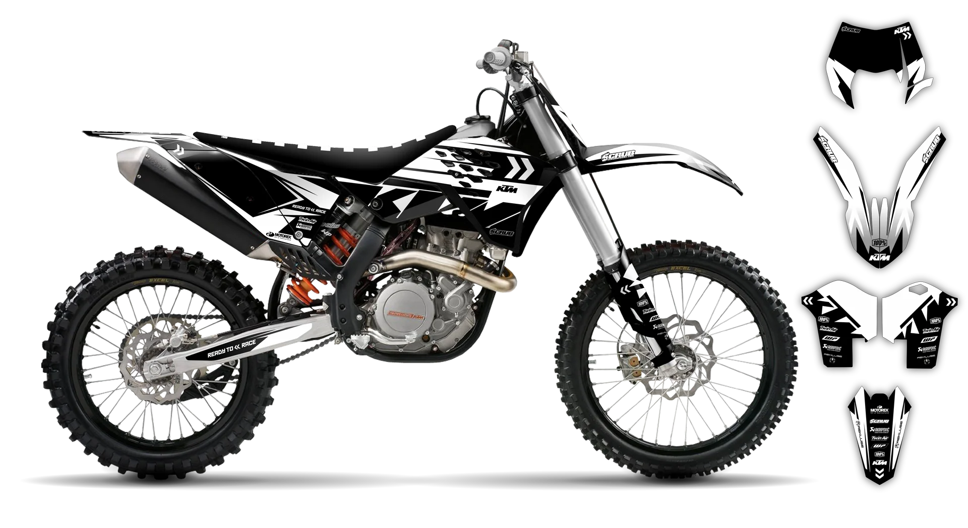 Graphics Kit - KTM - EXC EXC-F / XC-W XCF-W - 2008-2011 - K-SE1080 - R2