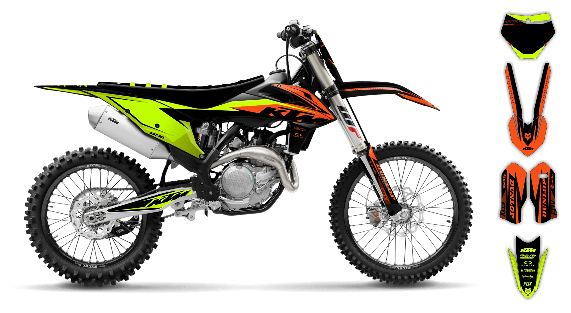 Graphics Kit - KTM - SX SX-F / XC XC-F - 2019-2022 - Fluo K-SE1083 - LE