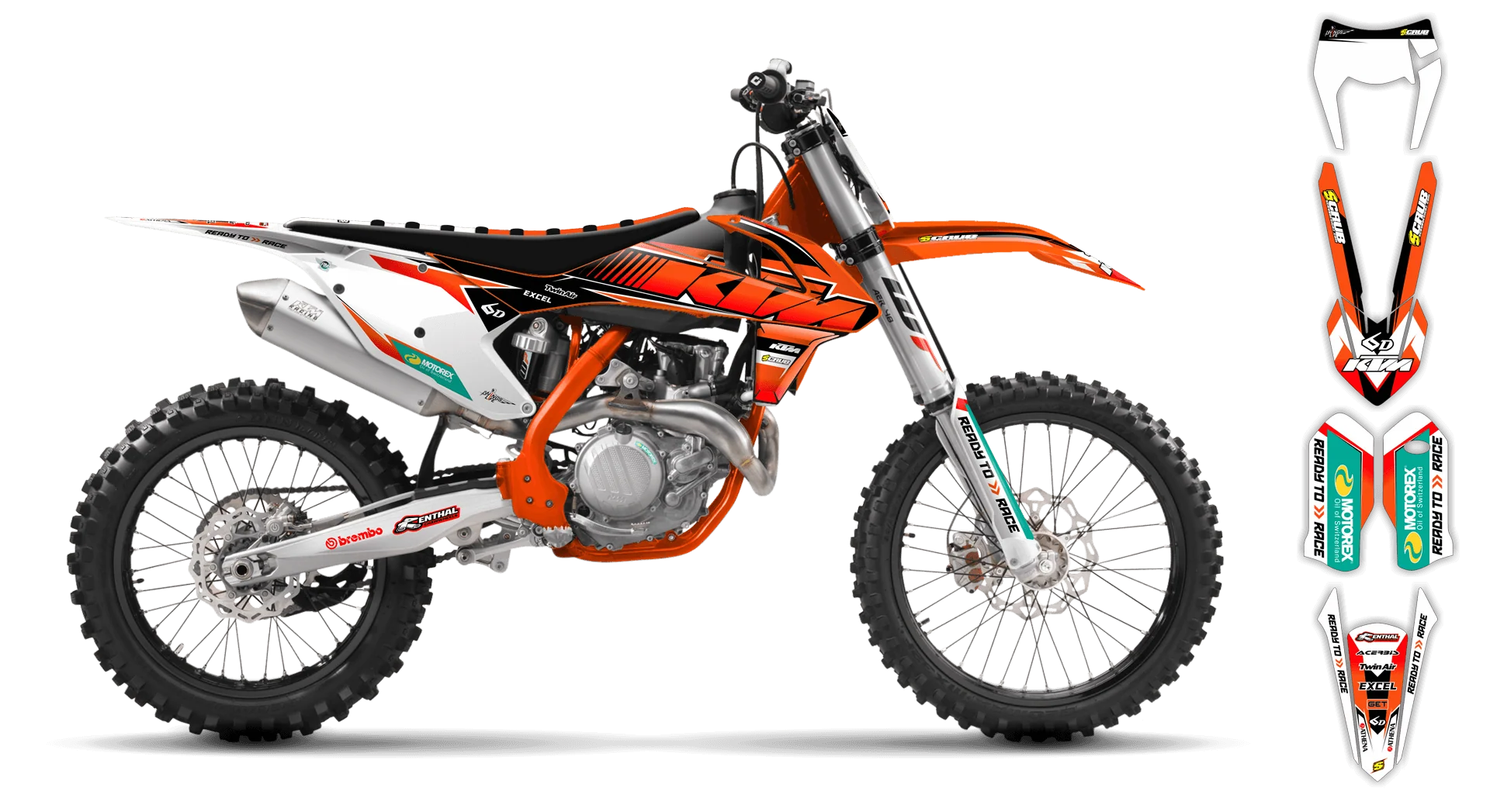 Graphics Kit - KTM - EXC EXC-F / XC-W XCF-W - 2017-2019 - K9 - R1