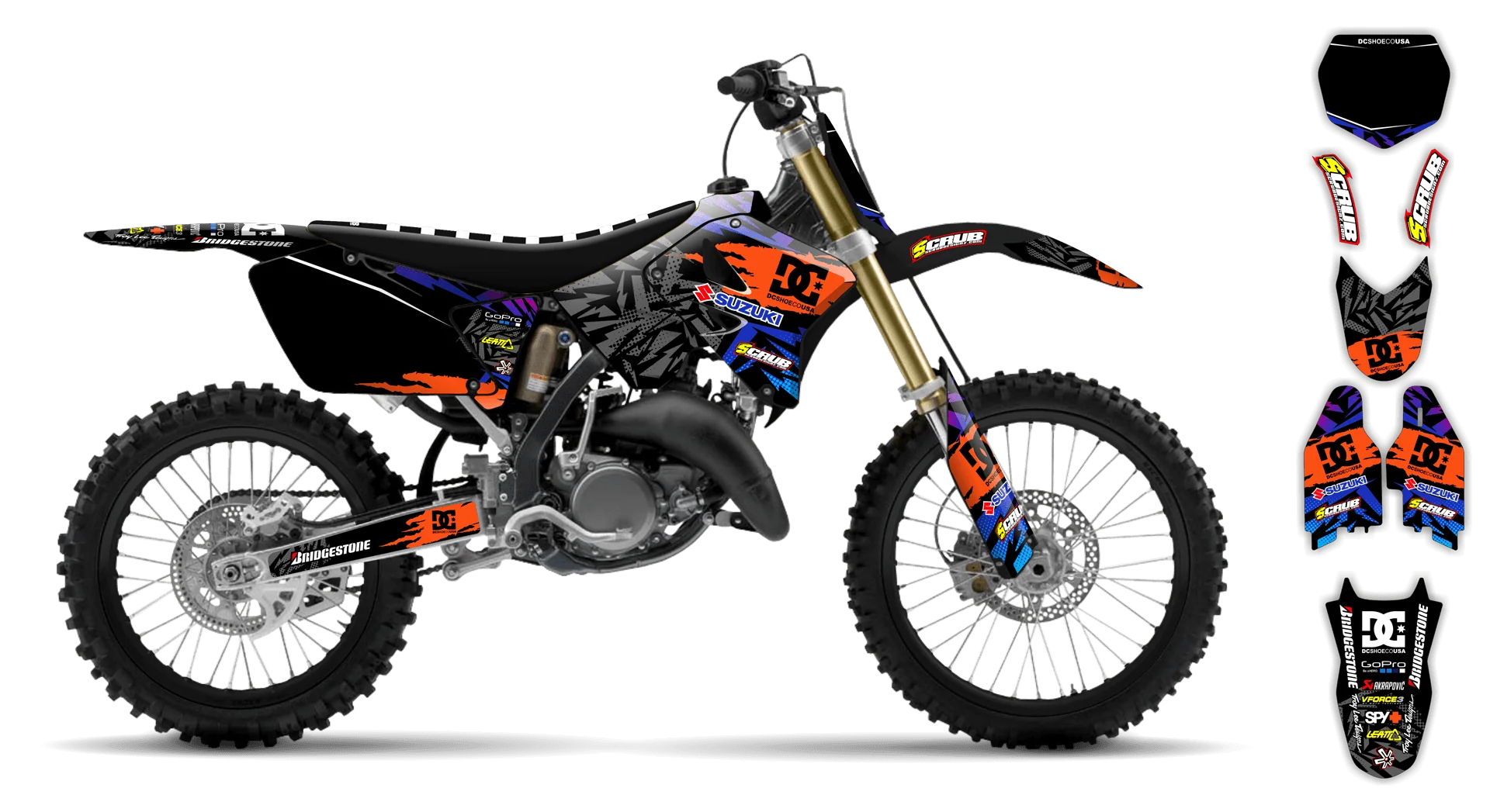 Graphics Kit - Suzuki - RM 250 - 1996-1998 - Kicker - LE