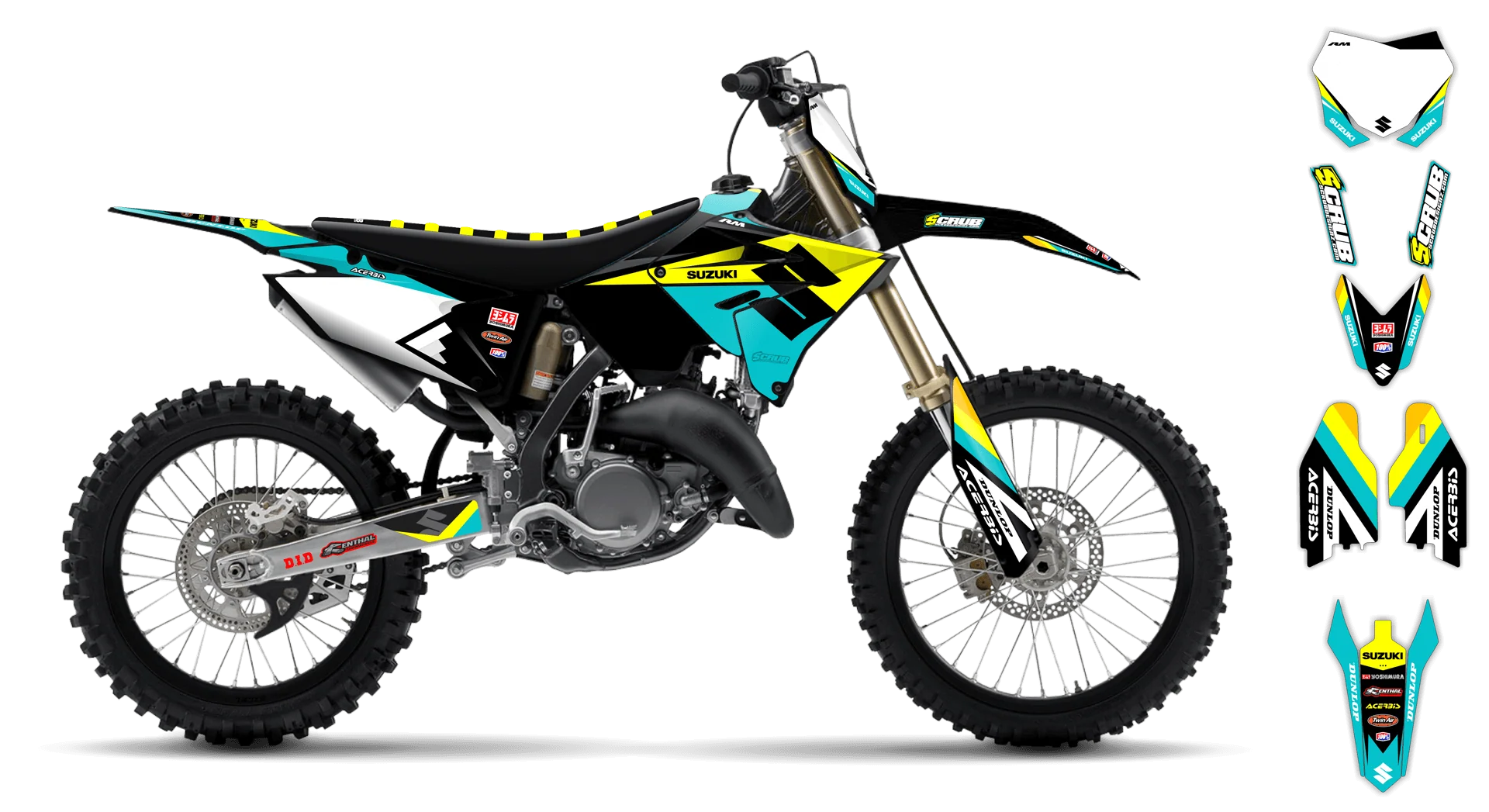 Graphics Kit - Suzuki - RM 125-250 Restyle - 2004-2008 - Misty - R3