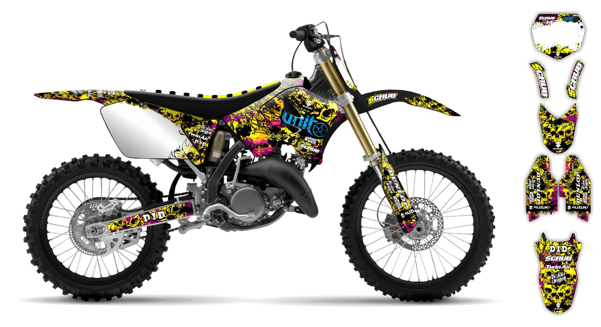 Graphics Kit - Suzuki - RM 85 Restyle - 2002-2024 - Wasabi - LE