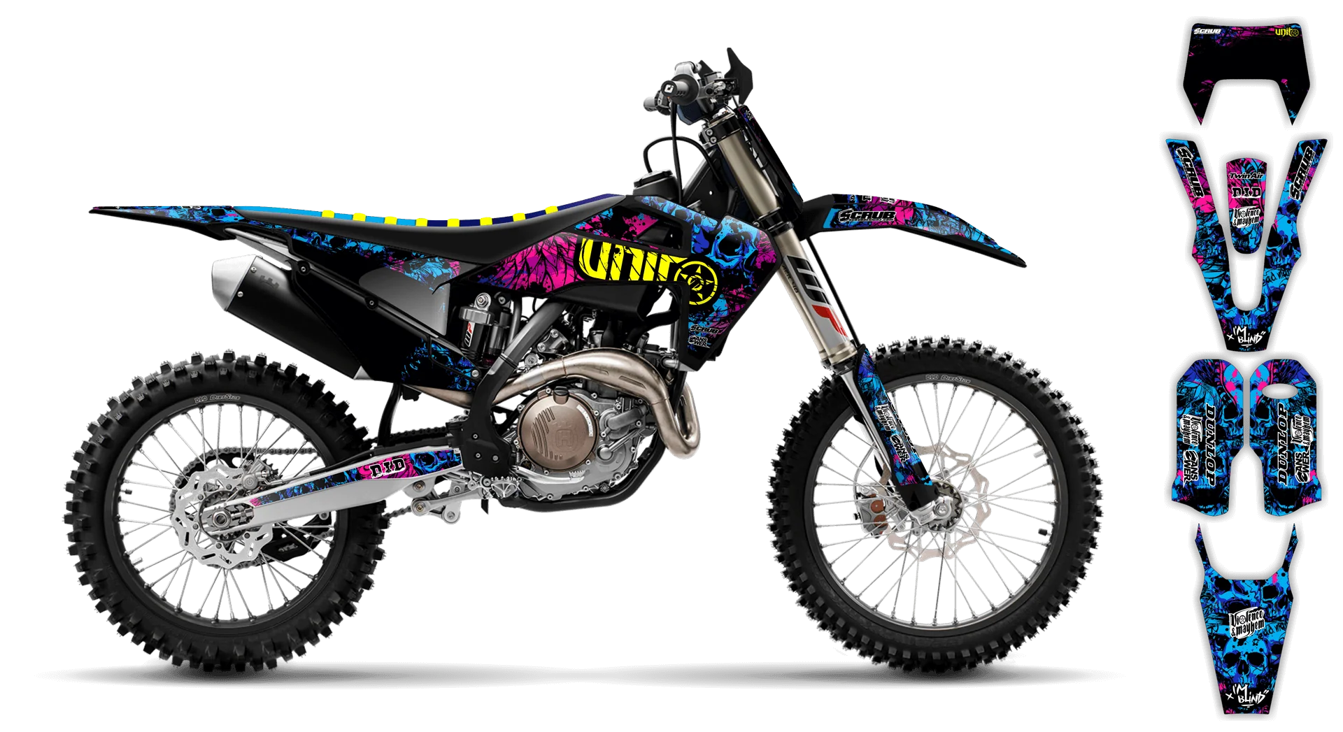 Graphics Kit - Husqvarna 14-> TE-FE Series - 2020-2023 - Wasabi - R1