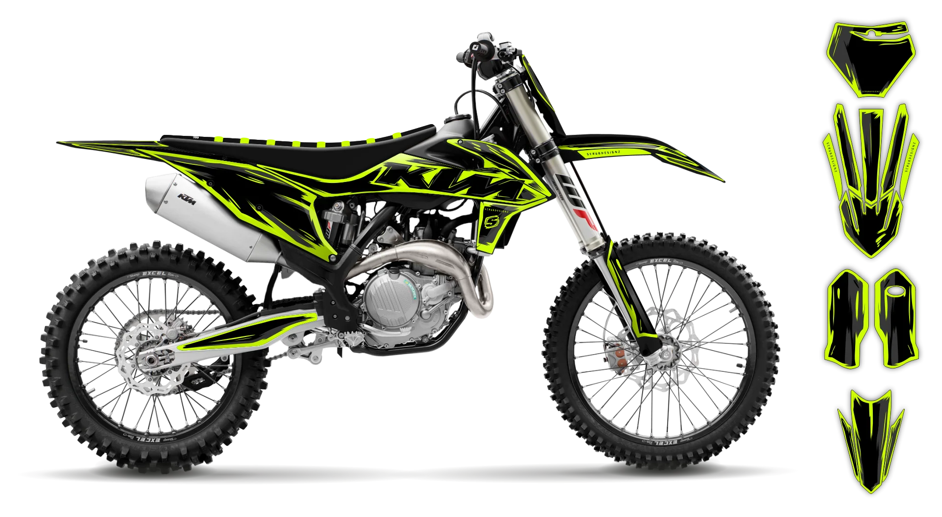 Graphics Kit - KTM - EXC EXC-F / XC-W XCF-W - 2017-2019 - Fluo Artlex - R1