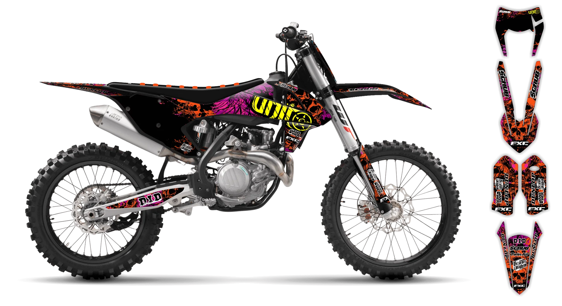 Graphics Kit - KTM - EXC EXC-F / XC-W XCF-W - 2017-2019 - Wasabi - R1