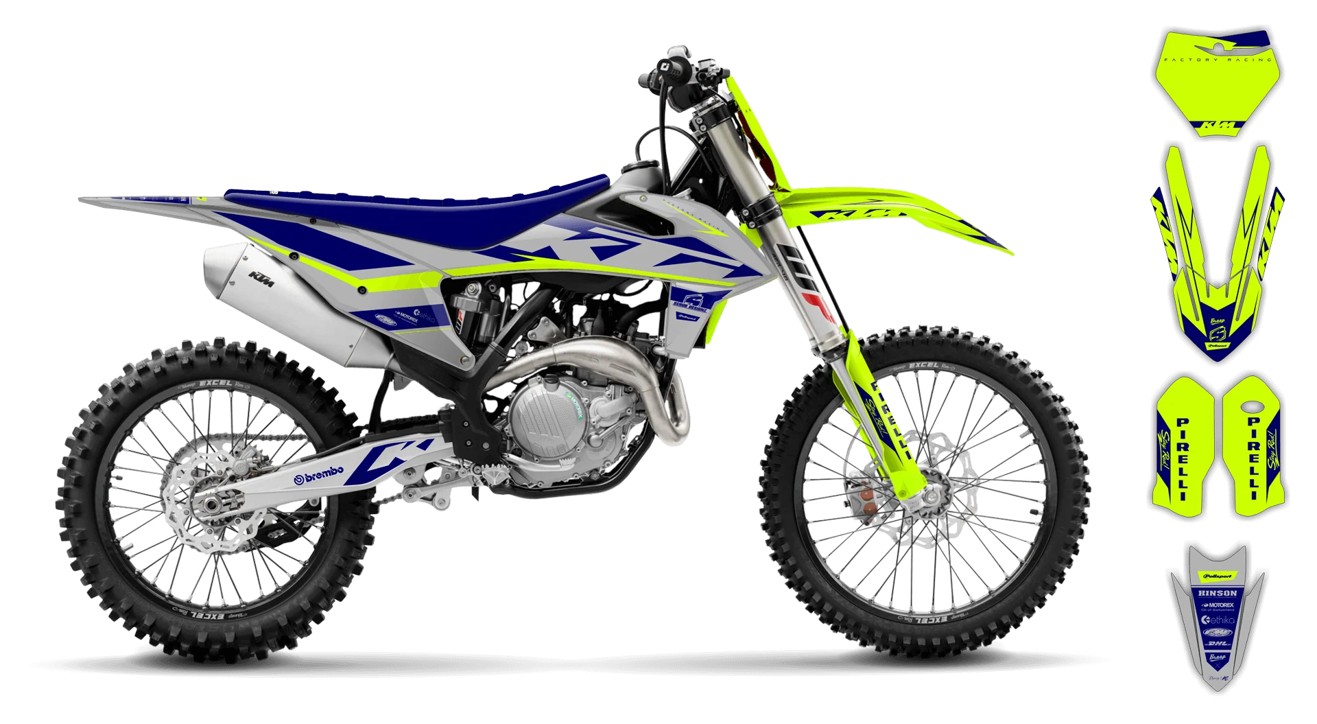 Graphics Kit - KTM - SX SX-F / XC XC-F - 2019-2022 - Fluo K18 - ST