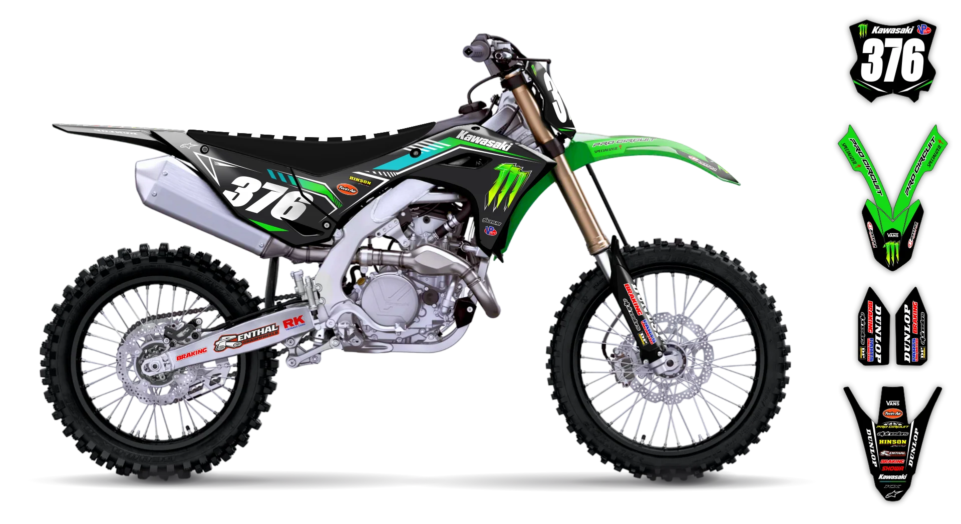 Graphics Kit - Kawasaki - KX 450F - 2024-2025 - Clawx - ST