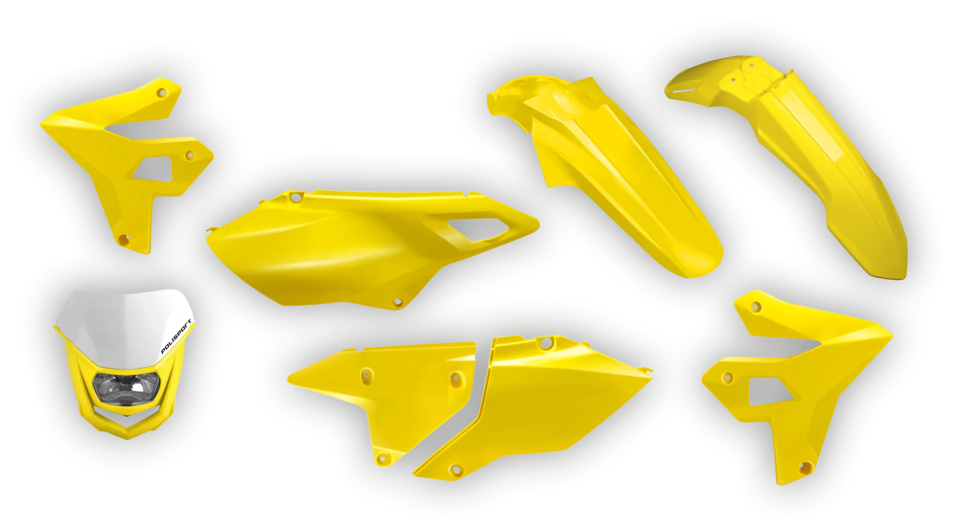Plastics Kit - Suzuki - DRZ 400 Enduro - 1999-2024 - Full Kit - Yellow Restyle with light