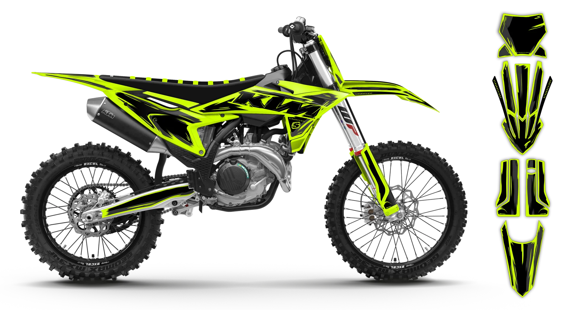 Graphics Kit - KTM - SX SX-F / XC XC-F - 2025 - Fluo Artlex - R1