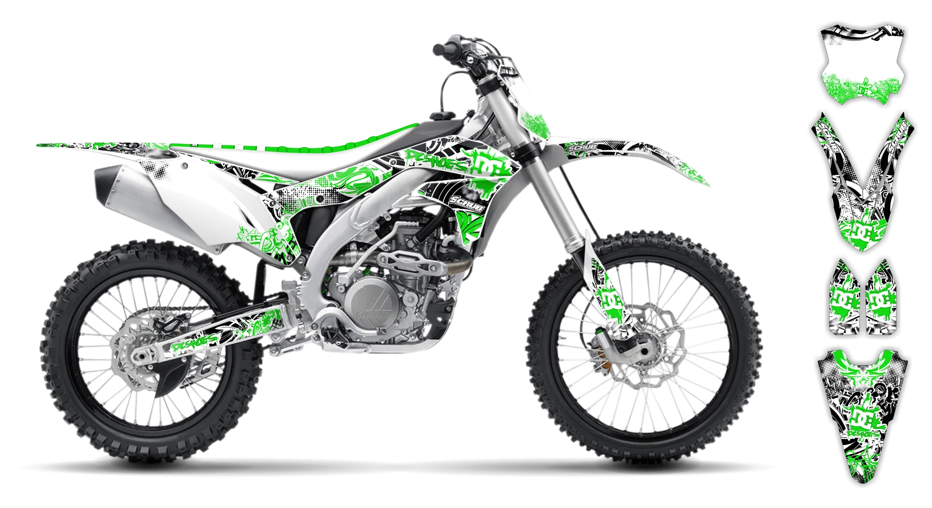 Graphics Kit - Kawasaki - KX 250F - 2017-2020 - Attack - LE