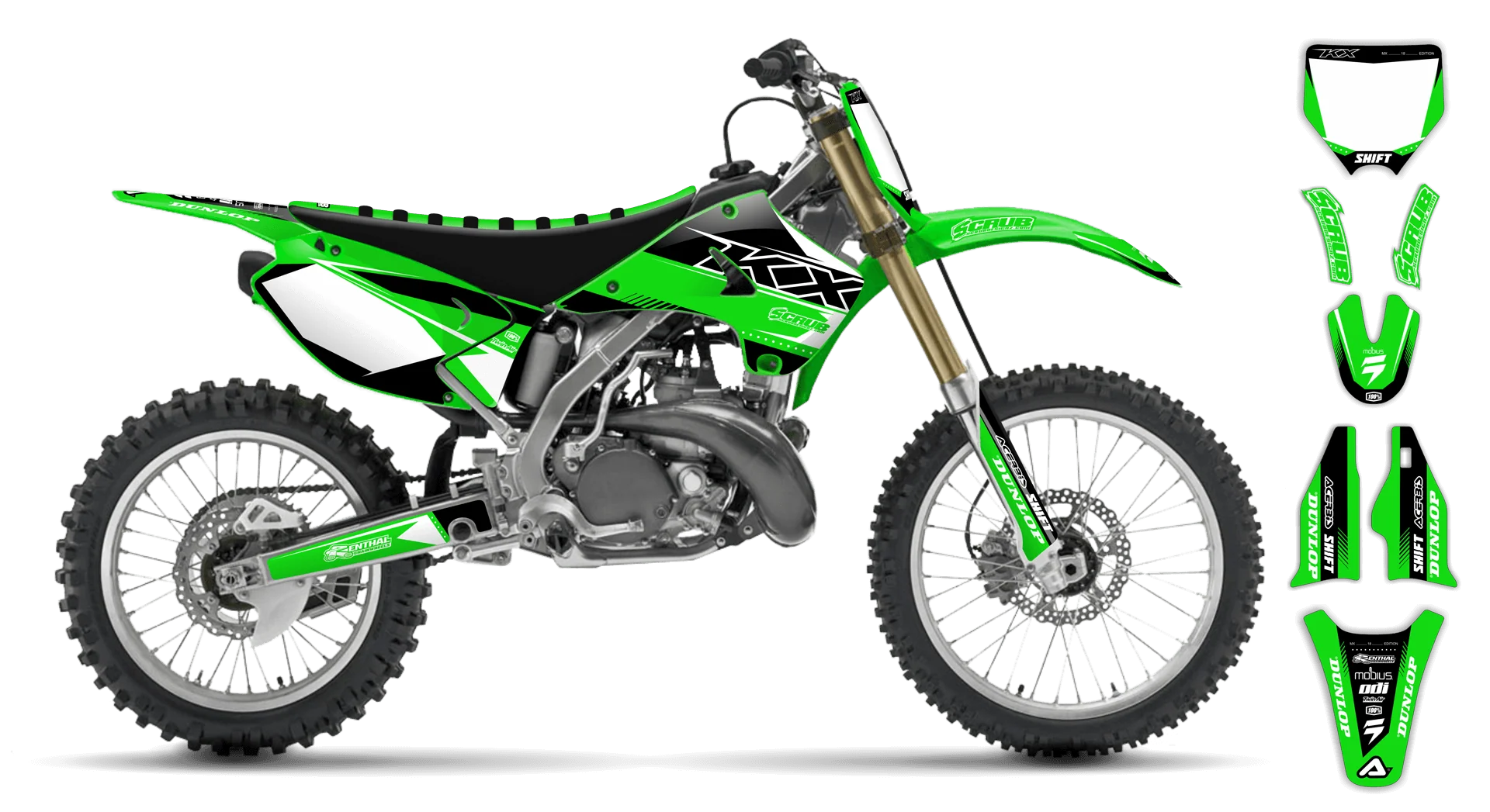 Graphics Kit - Kawasaki - KX 80 - 1998-2000 - SE1026 - ST